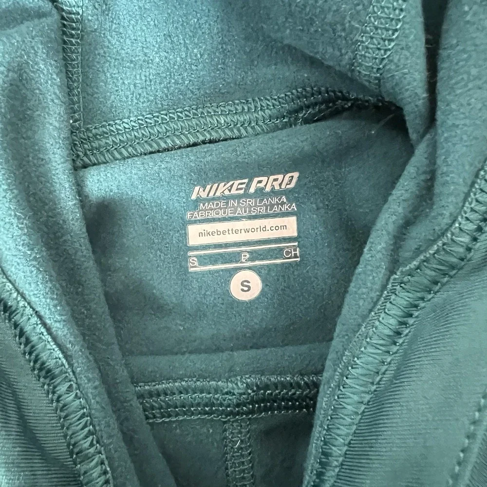 Nike Pro Dri Fit Hoodie Green Pullover Training Womens Small